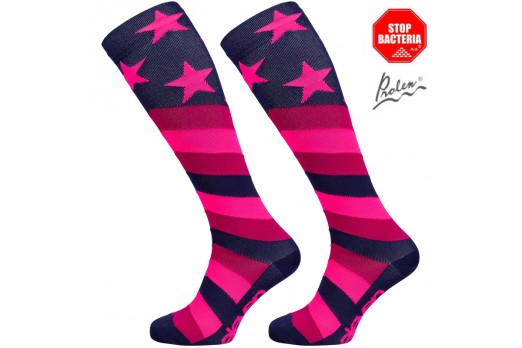 ELEVEN knee compression socks STARS pink