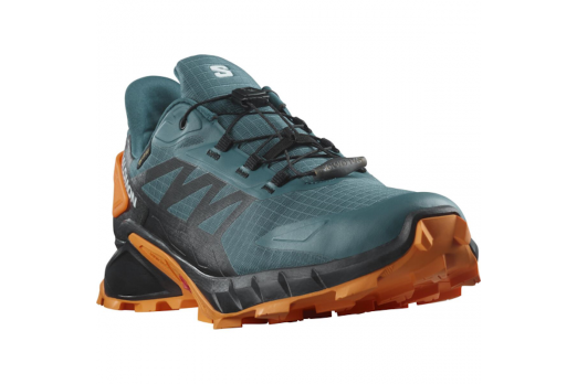 SALOMON SUPERCROSS 4 GTX trail running shoes - blue/black/orange