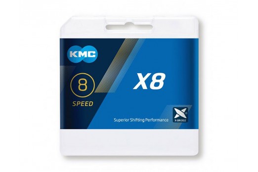 KMC ķēde X8 sudraba/pelēka
