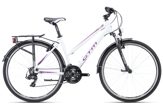 CTM MAXIMA 1.0 TREK 28 sieviešu velosipēds - balts/violets 2023