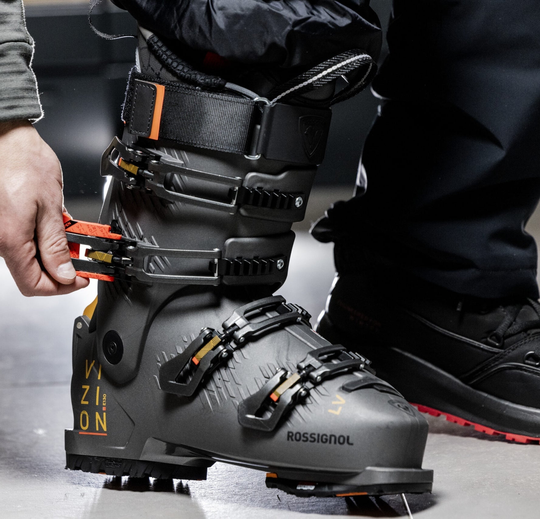 Alpine ski boots for downhill skiing and winter sports performance