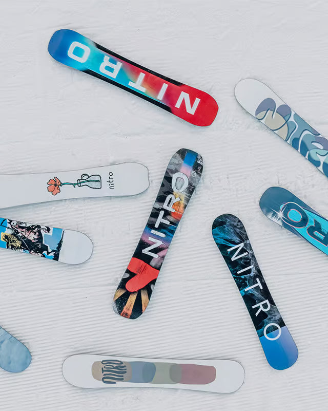 High-performance snowboards for all-mountain, freestyle, and powder riding