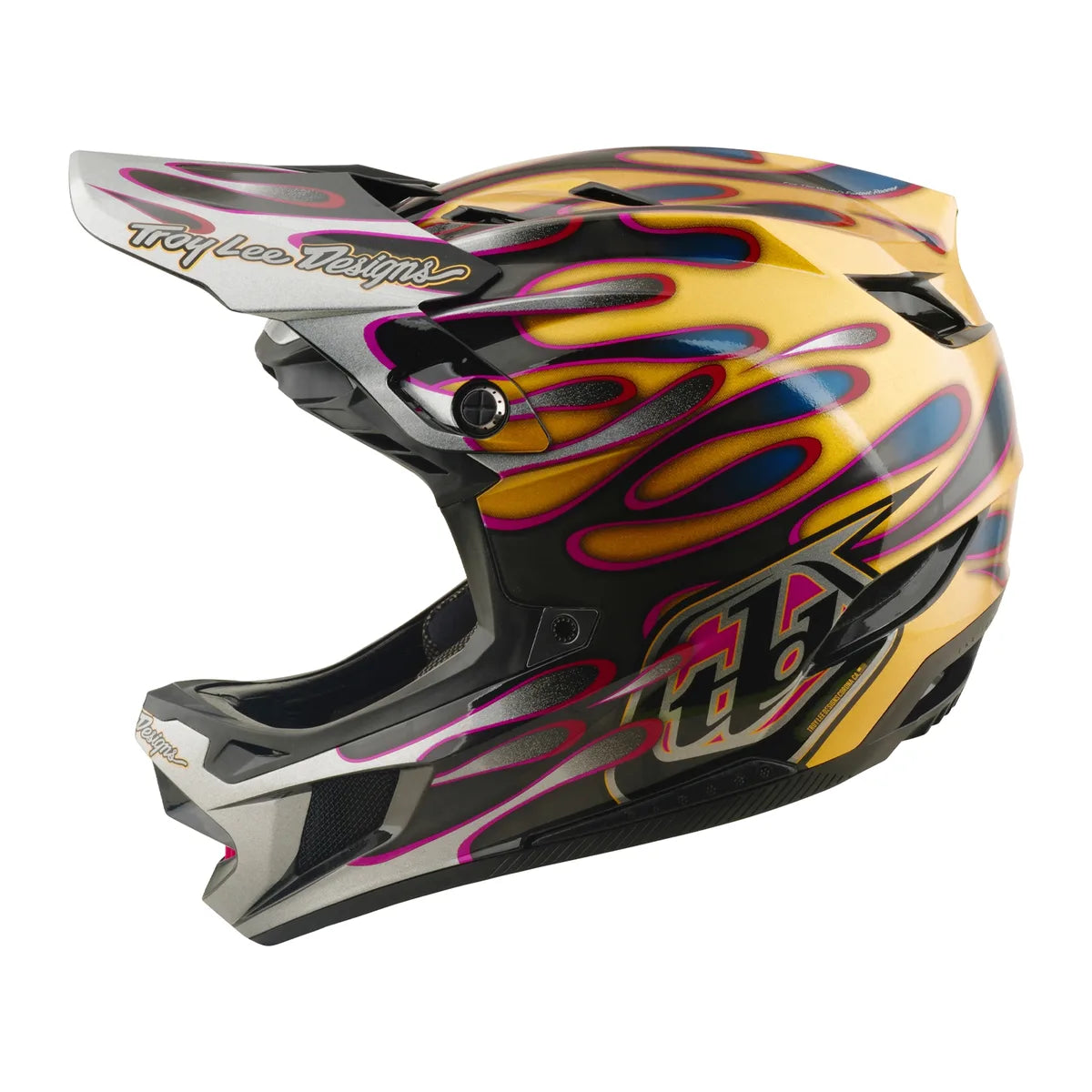Casco TROY LEE DESIGNS D4 Carbon MIPS - Overspray - Oro/Negro, 13903000