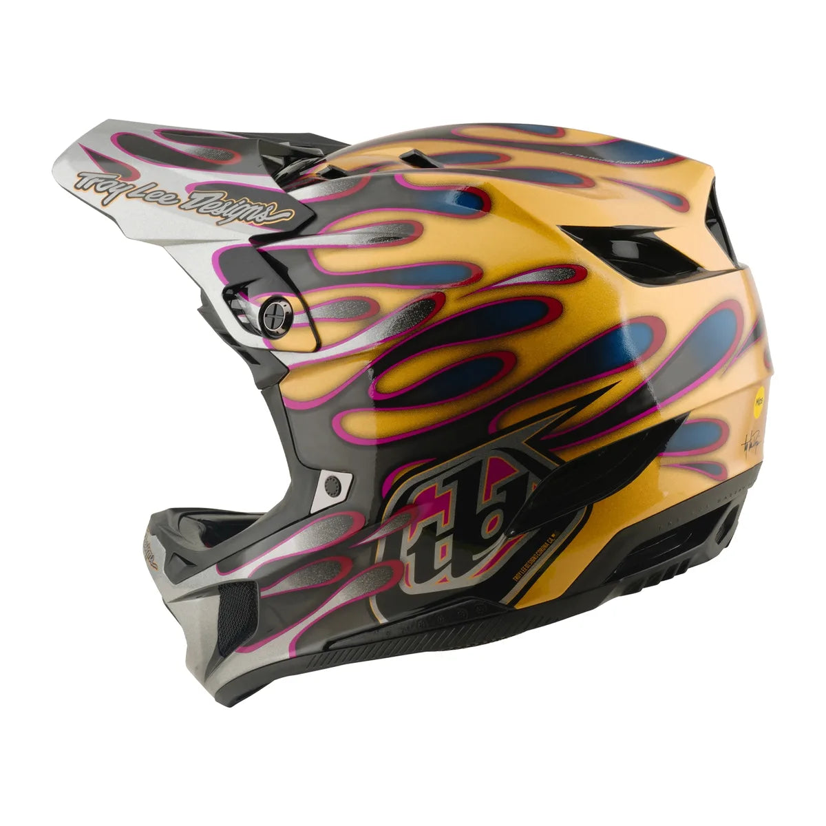 Casco TROY LEE DESIGNS D4 Carbon MIPS - Overspray - Oro/Negro, 13903000