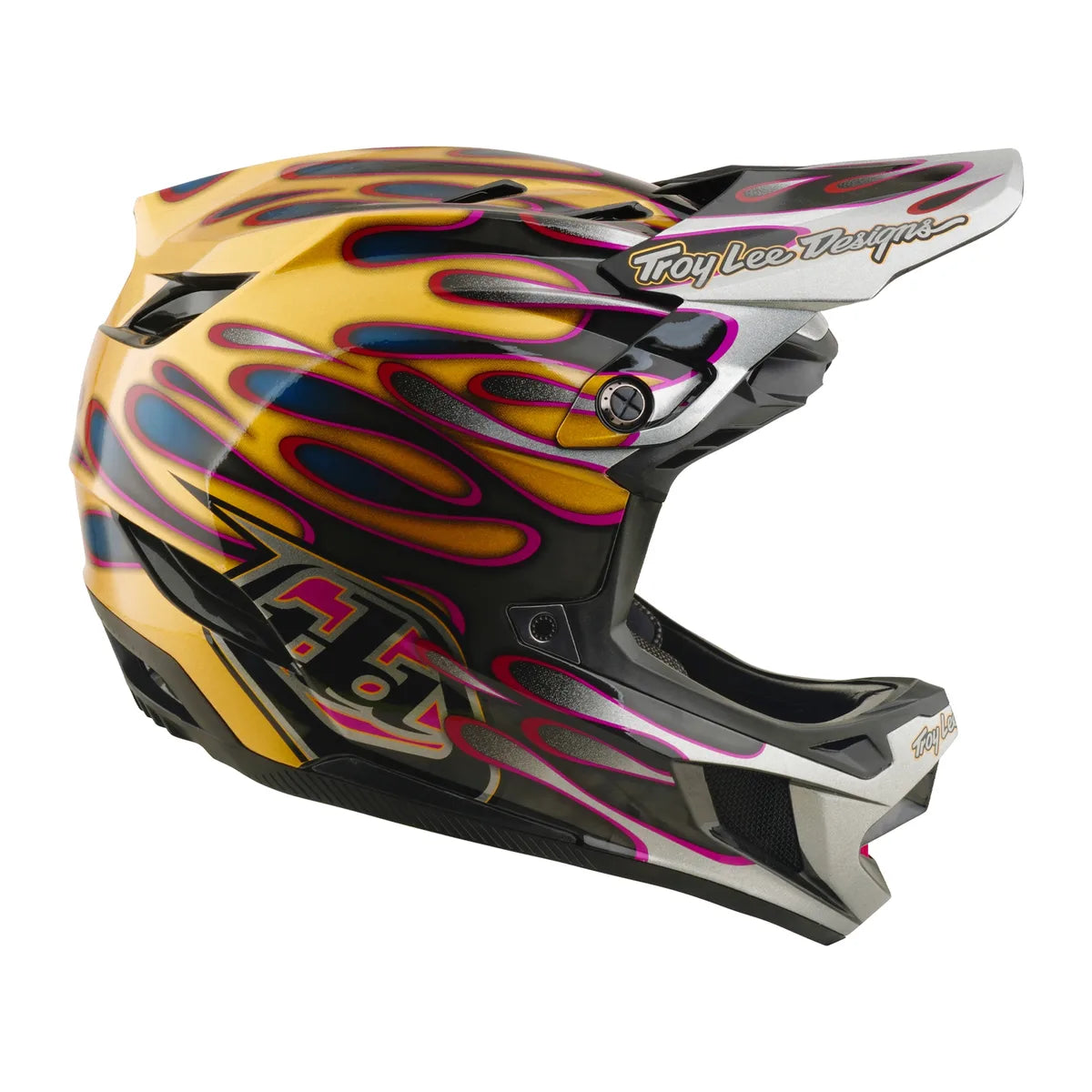 Casco TROY LEE DESIGNS D4 Carbon MIPS - Overspray - Oro/Negro, 13903000