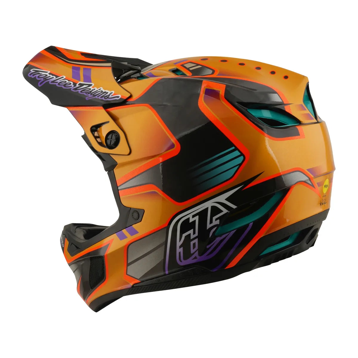 TROY LEE DESIGNS D4 Carbon MIPS Helmet - Crest Gold, 13901700