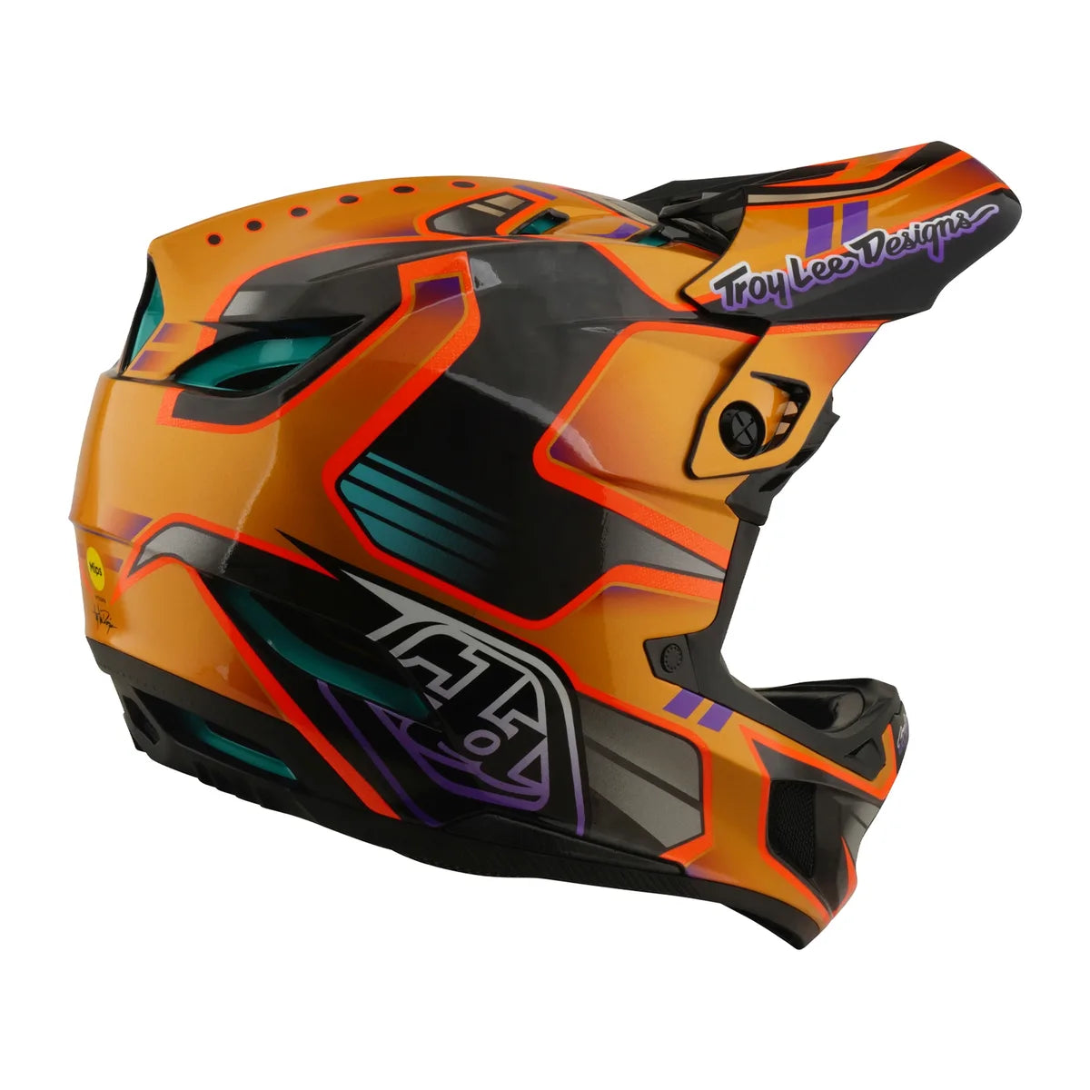 TROY LEE DESIGNS D4 Carbon MIPS Helm - Crest Gold, 13901700