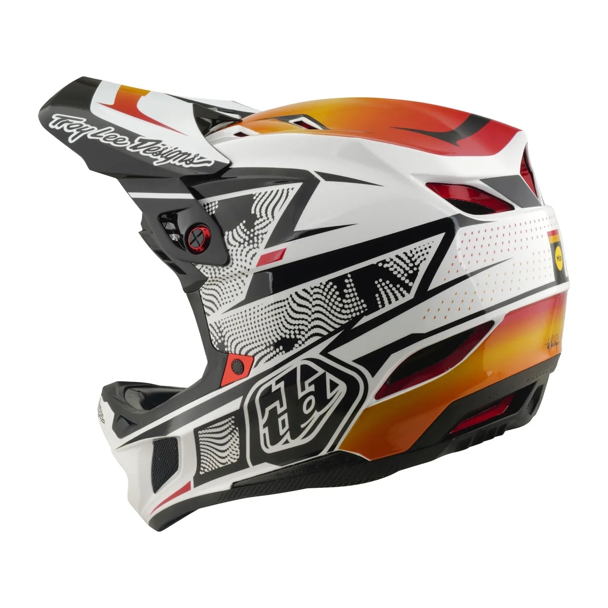 TROY LEE DESIGNS D4 Komposiit MIPS Kiiver - Lined Up Valge, 14002500
