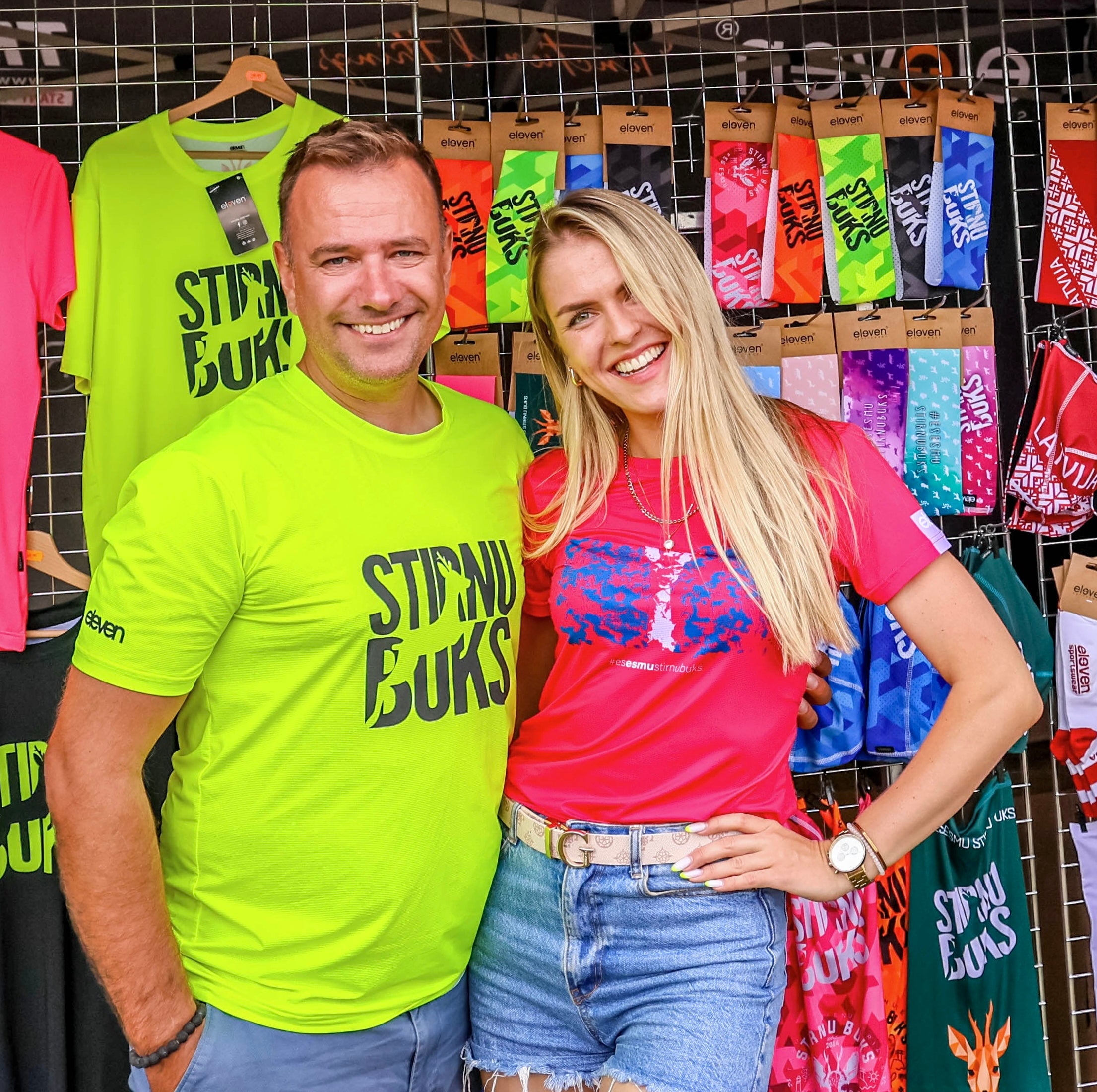 ELEVEN SPORTSWEAR Classic sports t-shirt STIRNU BUKS - fluo