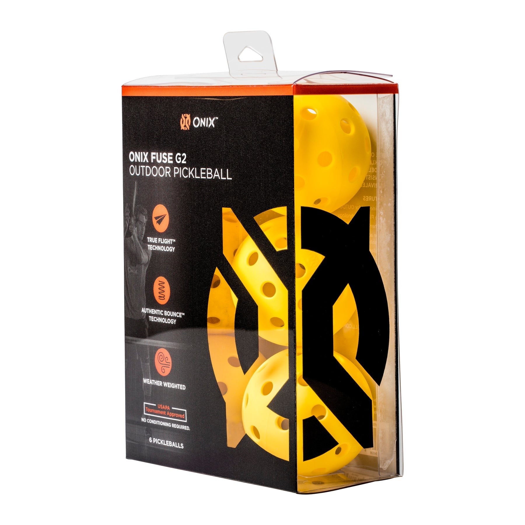 ONIX FUSE G2 OUTDOOR pickleballs 6 pack - yellow - ONIX - Evelostore