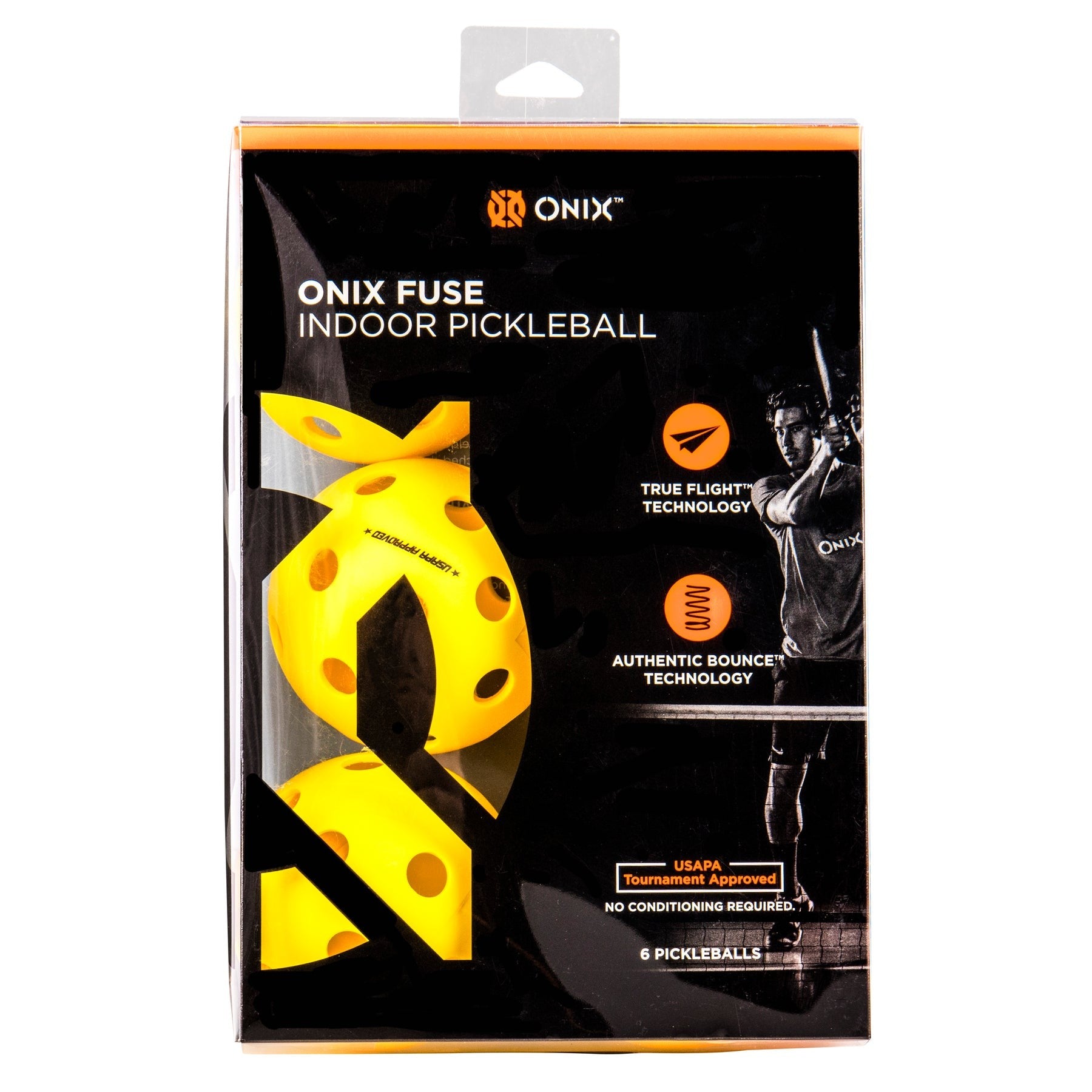 ONIX FUSE INDOOR pickleballs 6 pack - yellow - ONIX - Evelostore