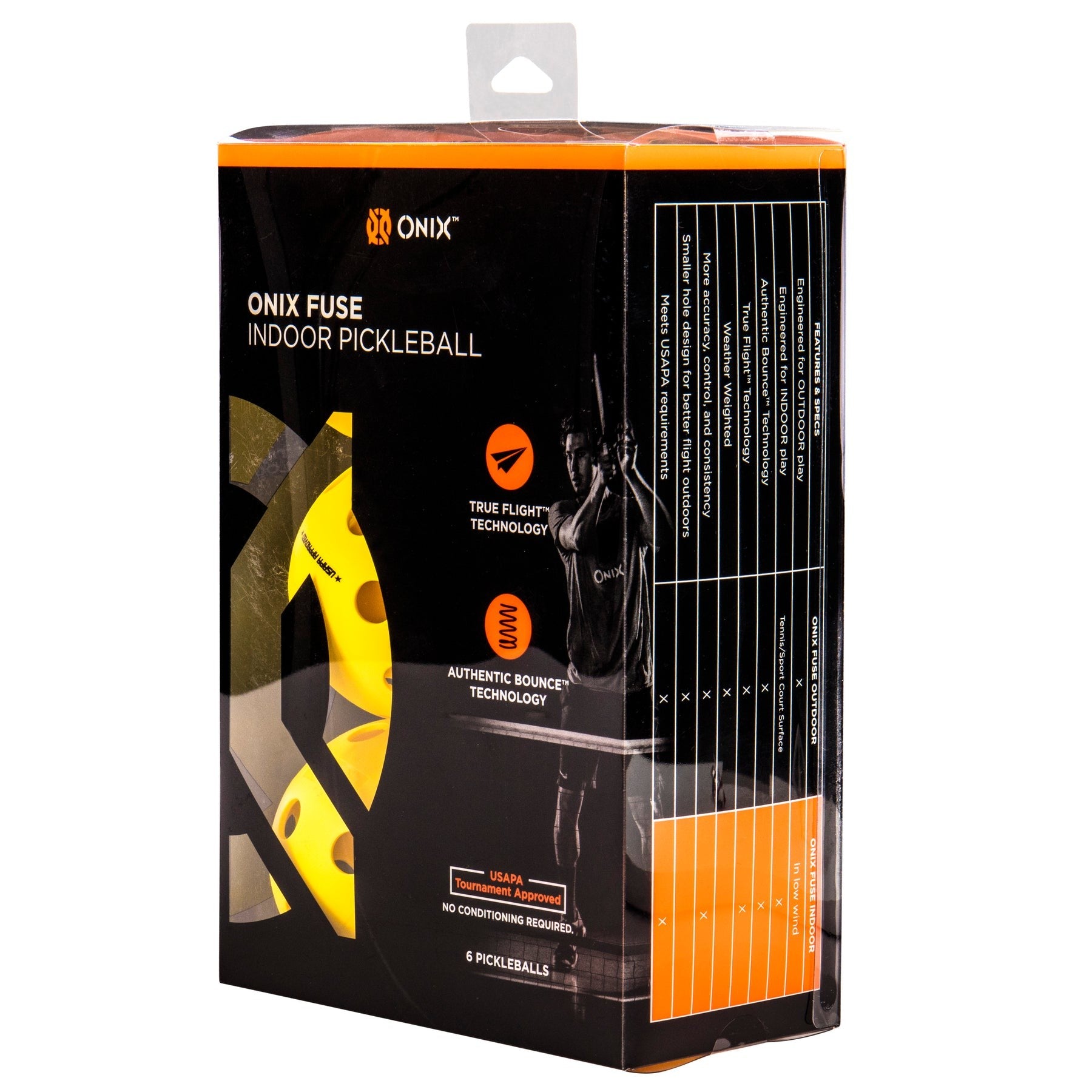 ONIX FUSE INDOOR pickleballs 6 pack - yellow - ONIX - Evelostore