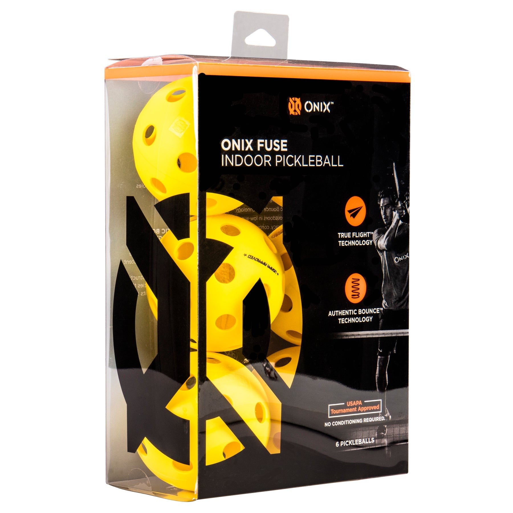 ONIX FUSE INDOOR pickleballs 6 pack - yellow - ONIX - Evelostore