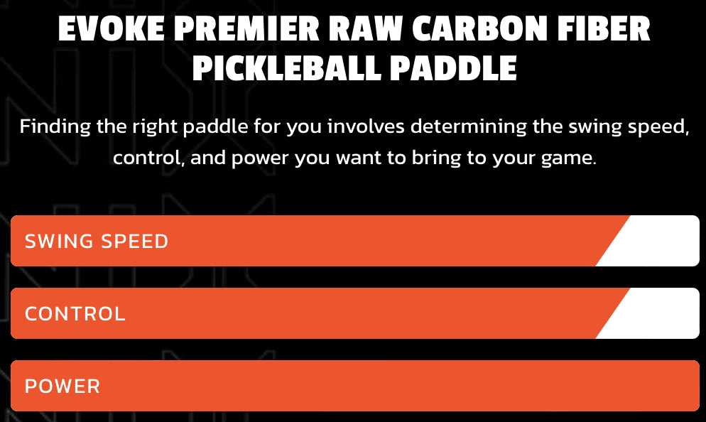 ONIX EVOKE PREMIER PRO RAW CARBON FIBER PICKLEBALL 14 paddle - black - ONIX - Evelostore