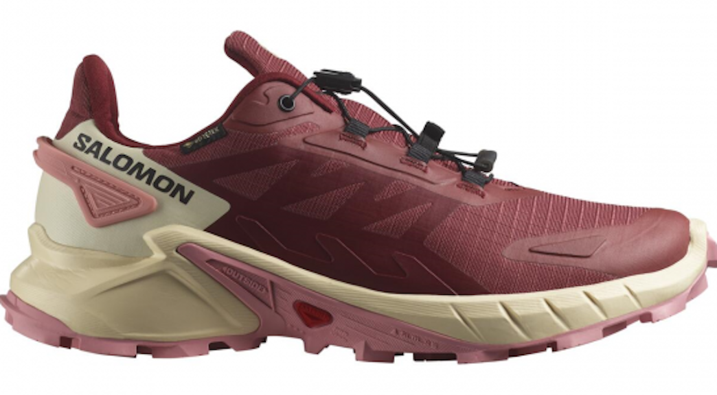 SALOMON SUPERCROSS 4 GTX W trail running shoes - dark red/beige