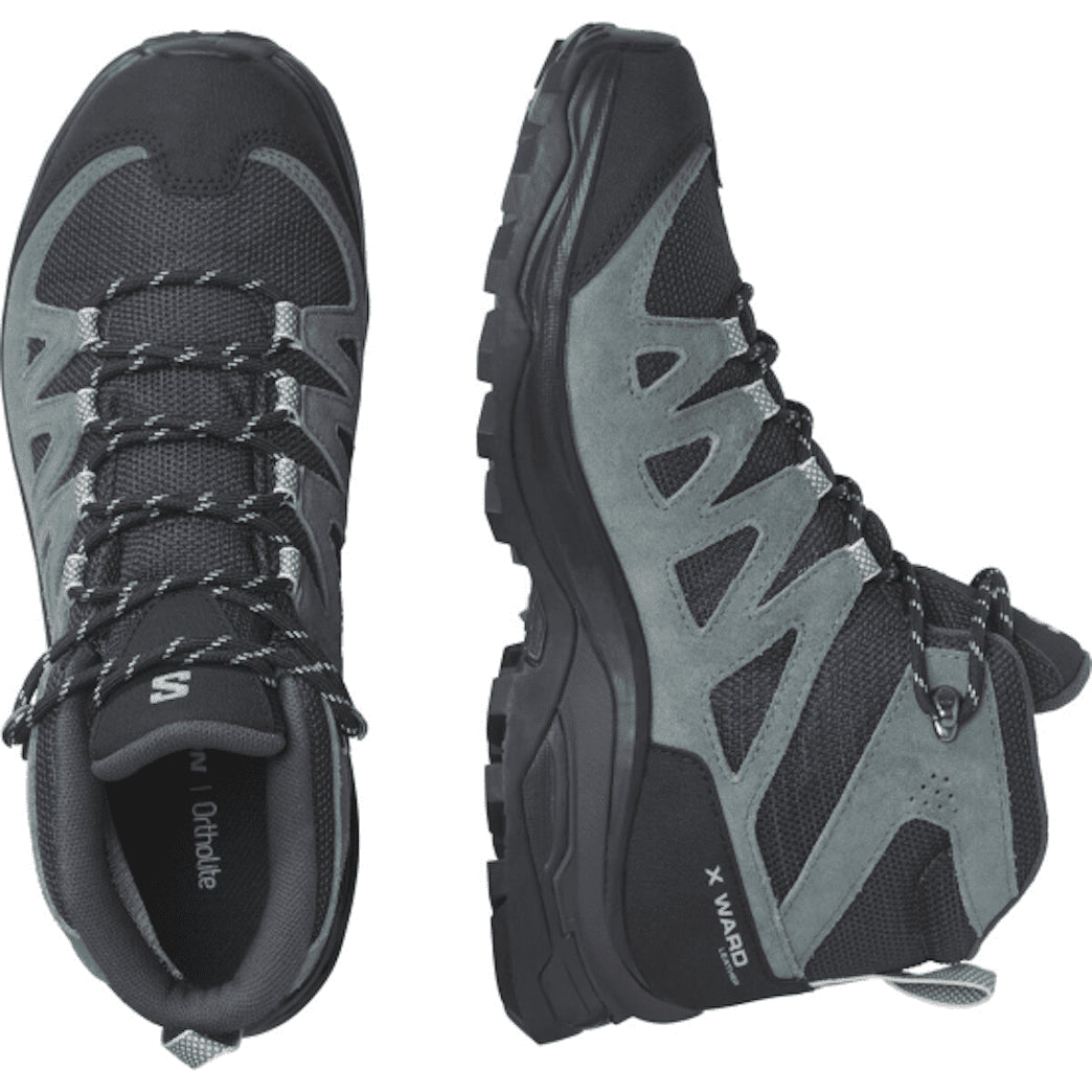 SALOMON X WARD LEATHER MID GTX W hiking footwear - black grey - SALOMON - Evelostore