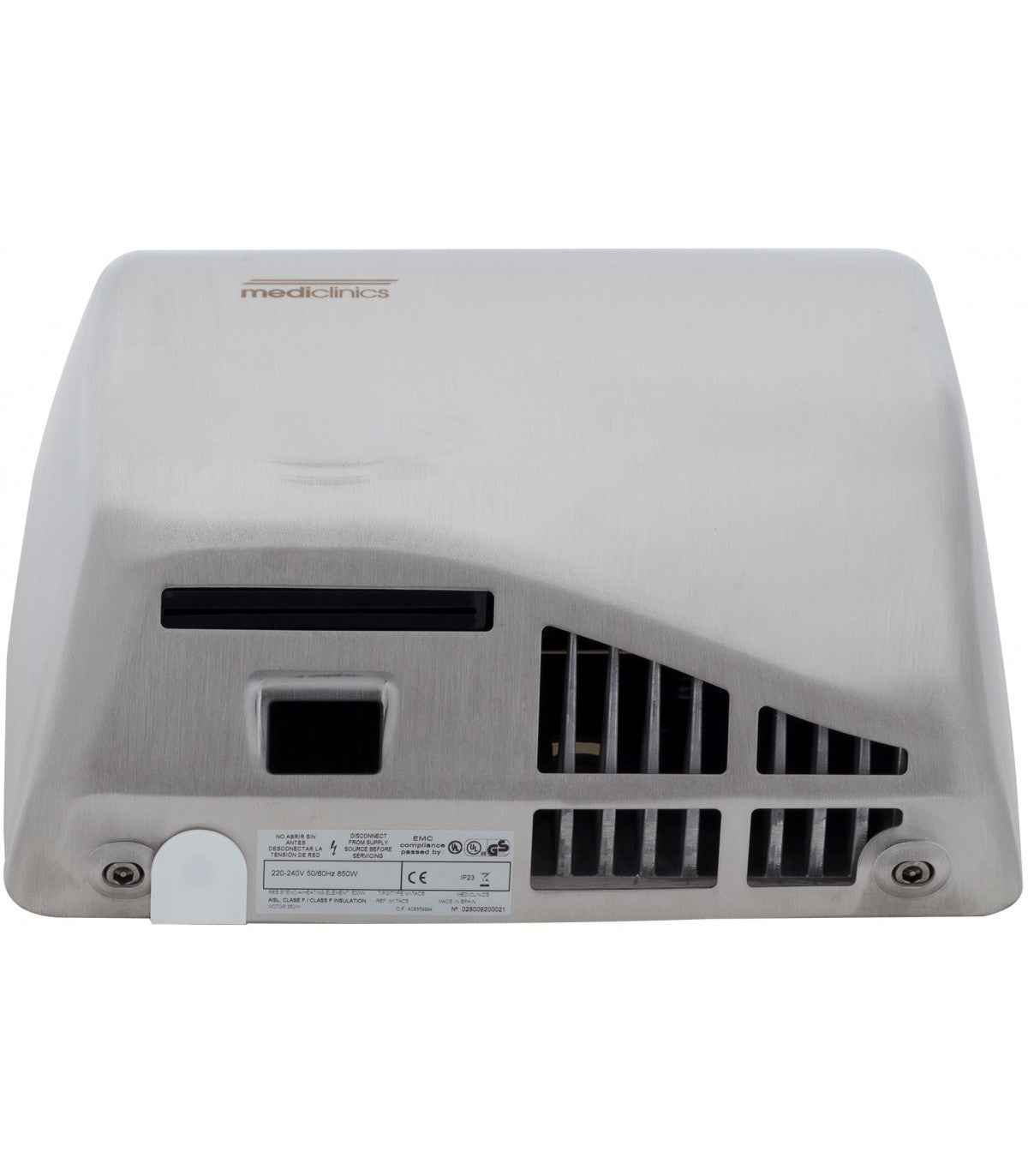 MEDICLINICS SPEEDFLOW PLUS M17ACS hand dryer - satin finish - MEDICLINICS - Evelostore