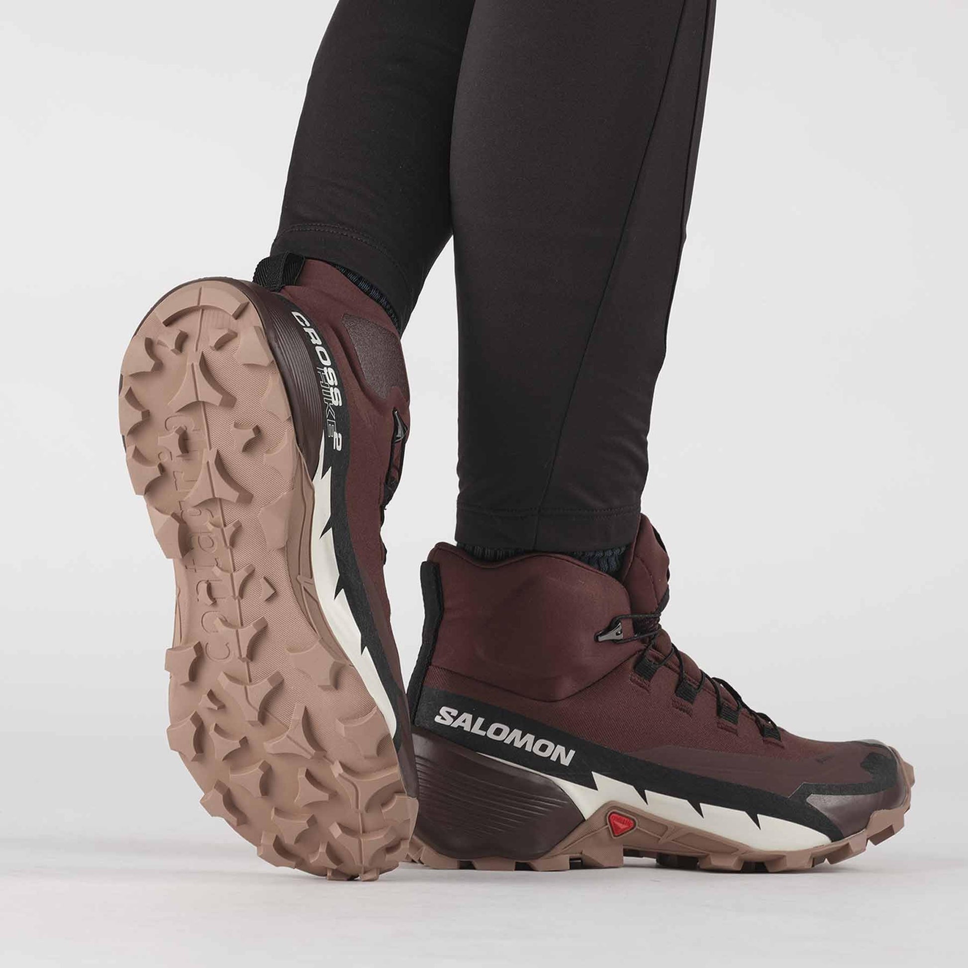 SALOMON CROSS HIKE MID GTX 2 W hiking boots - dark red - SALOMON - Evelostore