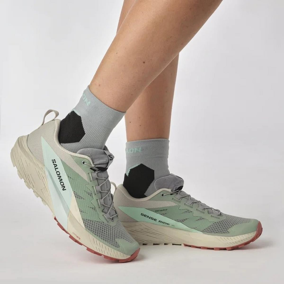 SALOMON SENSE RIDE 5 W trailløbesko – lyseblå/grøn/grå