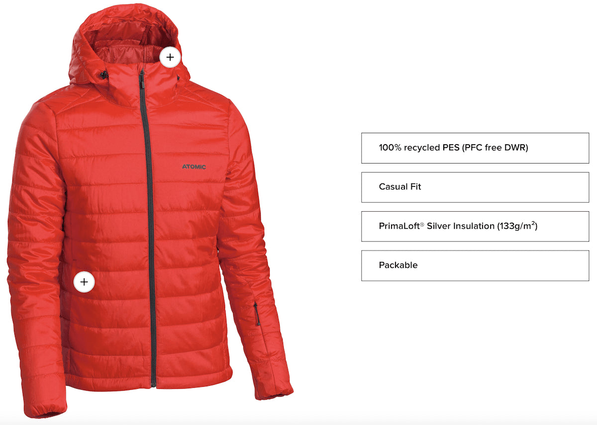 ATOMIC REVENT PRIMALOFT MIDLAYER jacket - red - ATOMIC - Evelostore