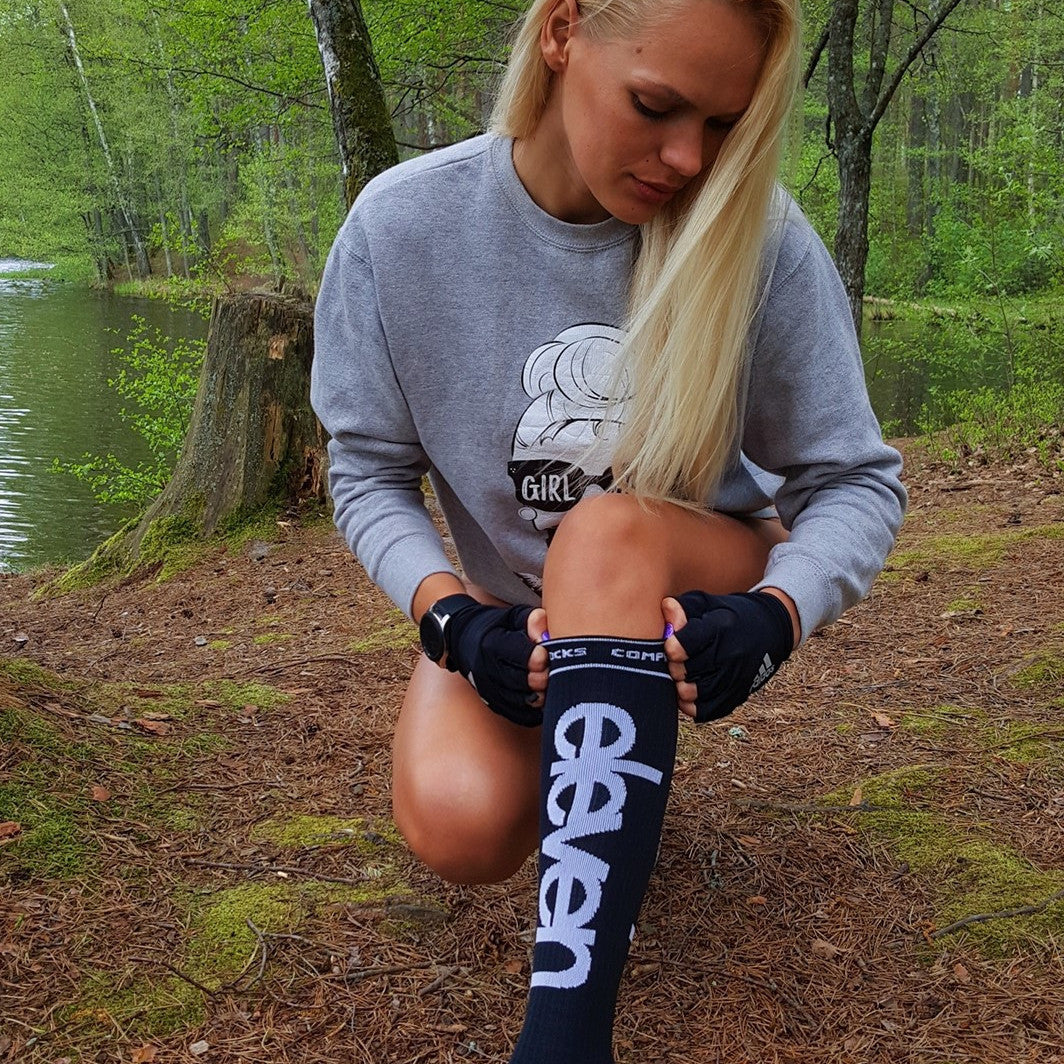 ELEVEN SPORTSWEAR DOTS Lange Kompressionsstrümpfe - Schwarz