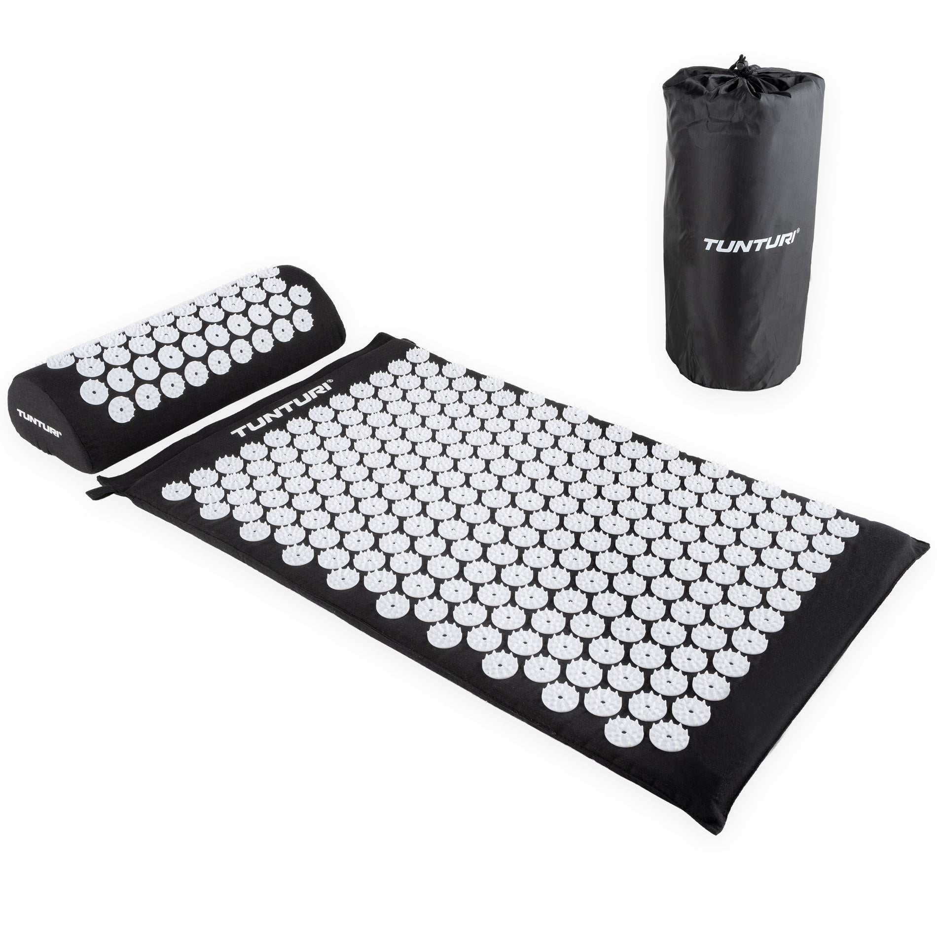 TUNTURI acupressure mat with pillow, 68x42x2 cm - black