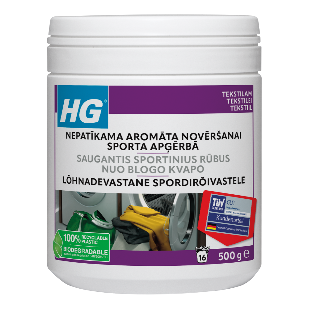 HG per eliminare gli odori sgradevoli negli indumenti sportivi - 500 g