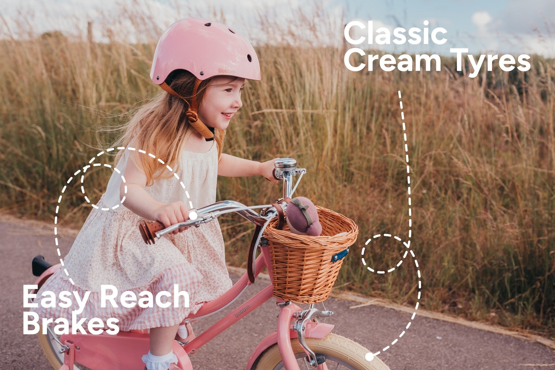 BOBBIN GINGERSNAP 16 children bicycle - blossom pink - BOBBIN - Evelostore