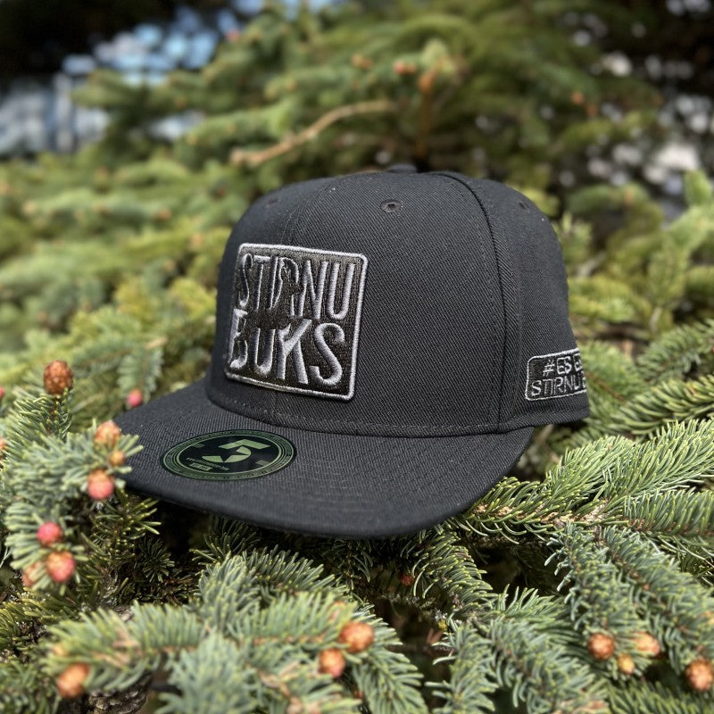 STIRNU BUKS cepure ar taisnu nagu FIVESTARS - melna