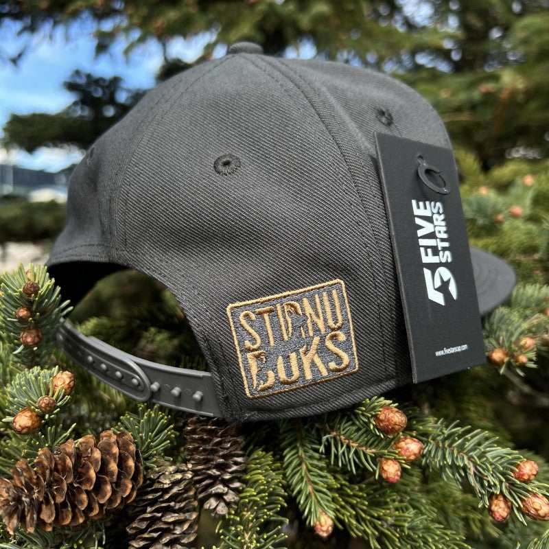 STIRNU BUKS cepure ar taisnu nagu FIVESTARS - tumši pelēka