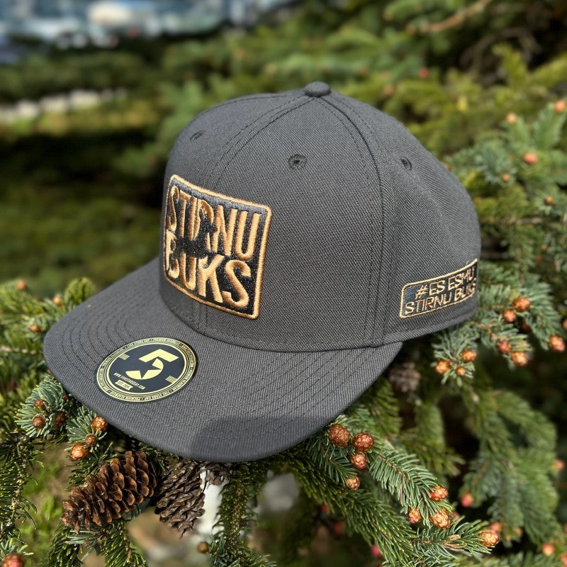 STIRNU BUKS cepure ar taisnu nagu FIVESTARS - tumši pelēka