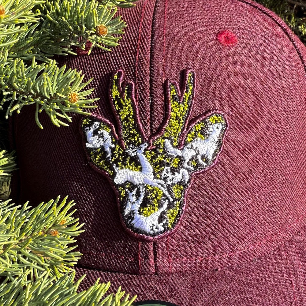 STIRNU BUKS cepure ar saliektu nagu FIVESTARS bordo