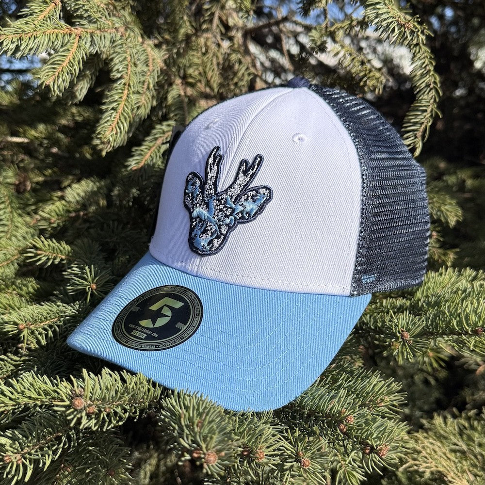 STIRNU BUKS cepure ar saliektu nagu FIVE gaiši zila