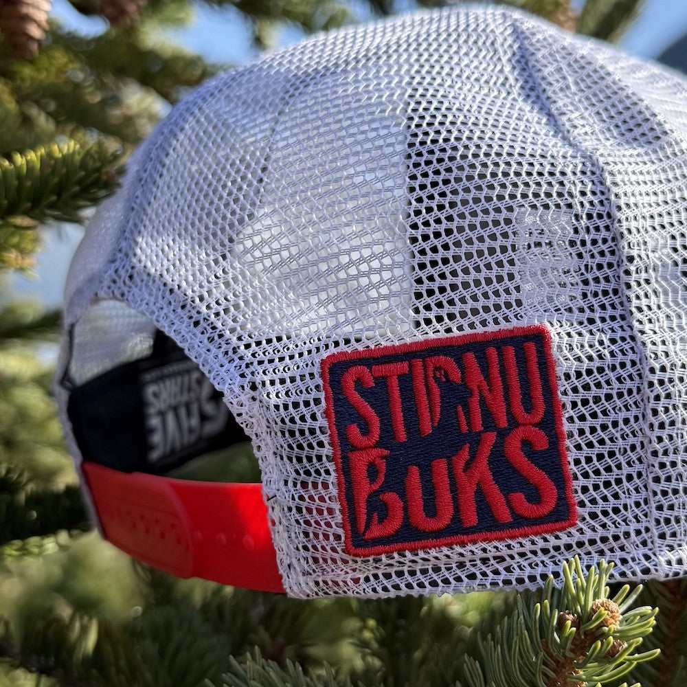 STIRNU BUKS cepure ar saliektu nagu FIVE zila/sarkana