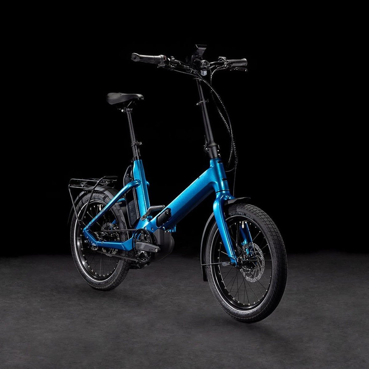 CUBE FOLD HYBRID COMFORT 500 20 electric folding bike - electricblue´n´reflex - CUBE - Evelostore