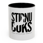 STIRNU BUKS ceramic mug with colourful inside and handle – black - ELEVEN SPORTSWEAR - Evelostore