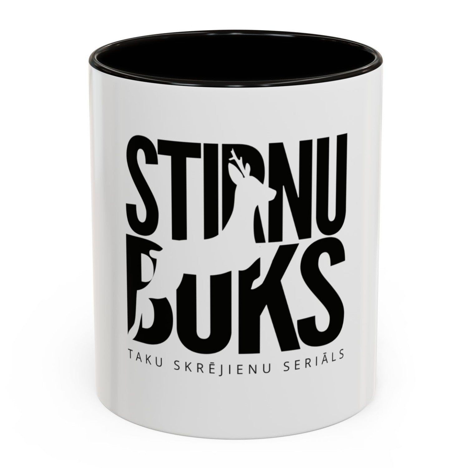 STIRNU BUKS ceramic mug with colourful inside and handle – black - ELEVEN SPORTSWEAR - Evelostore