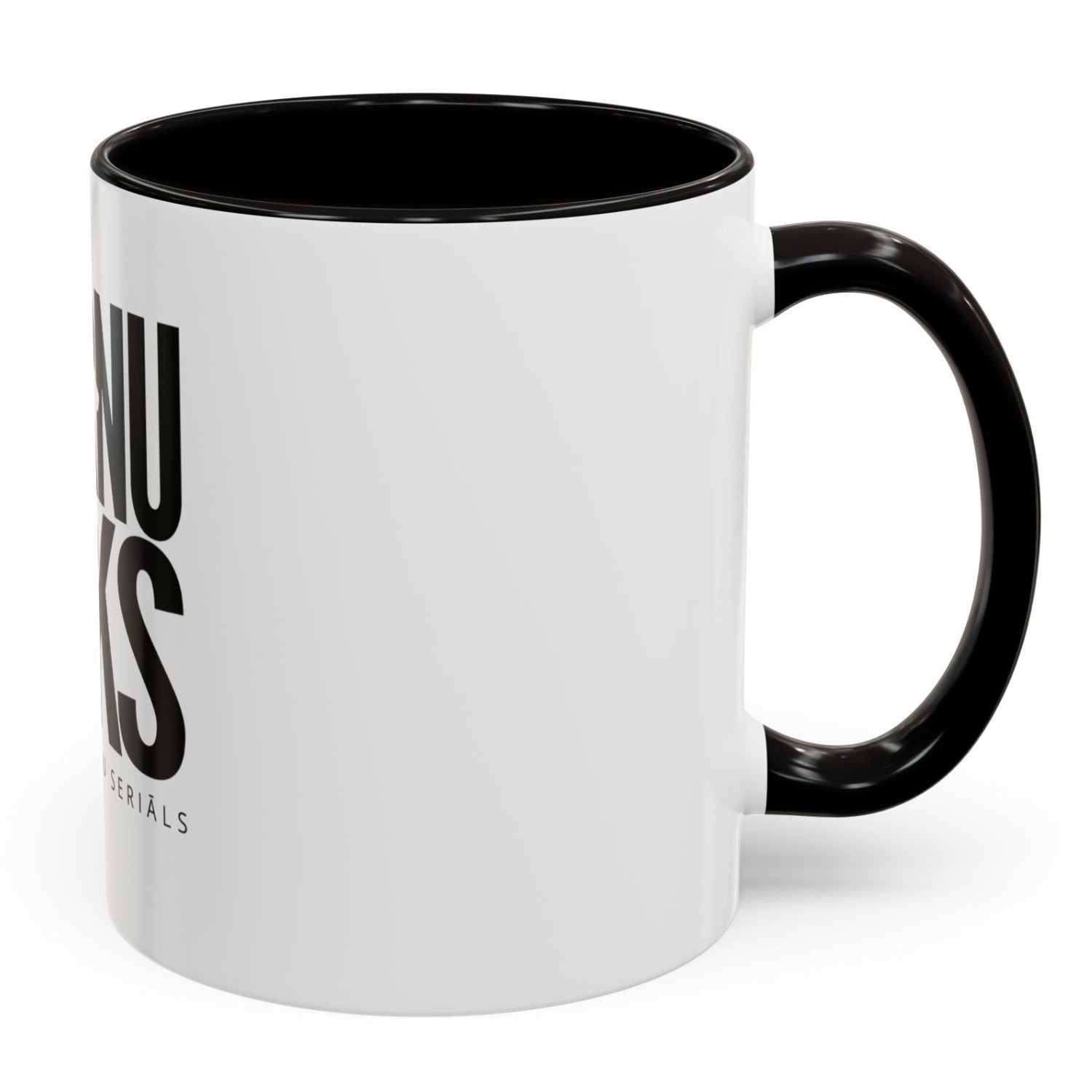 STIRNU BUKS ceramic mug with colourful inside and handle – black - ELEVEN SPORTSWEAR - Evelostore