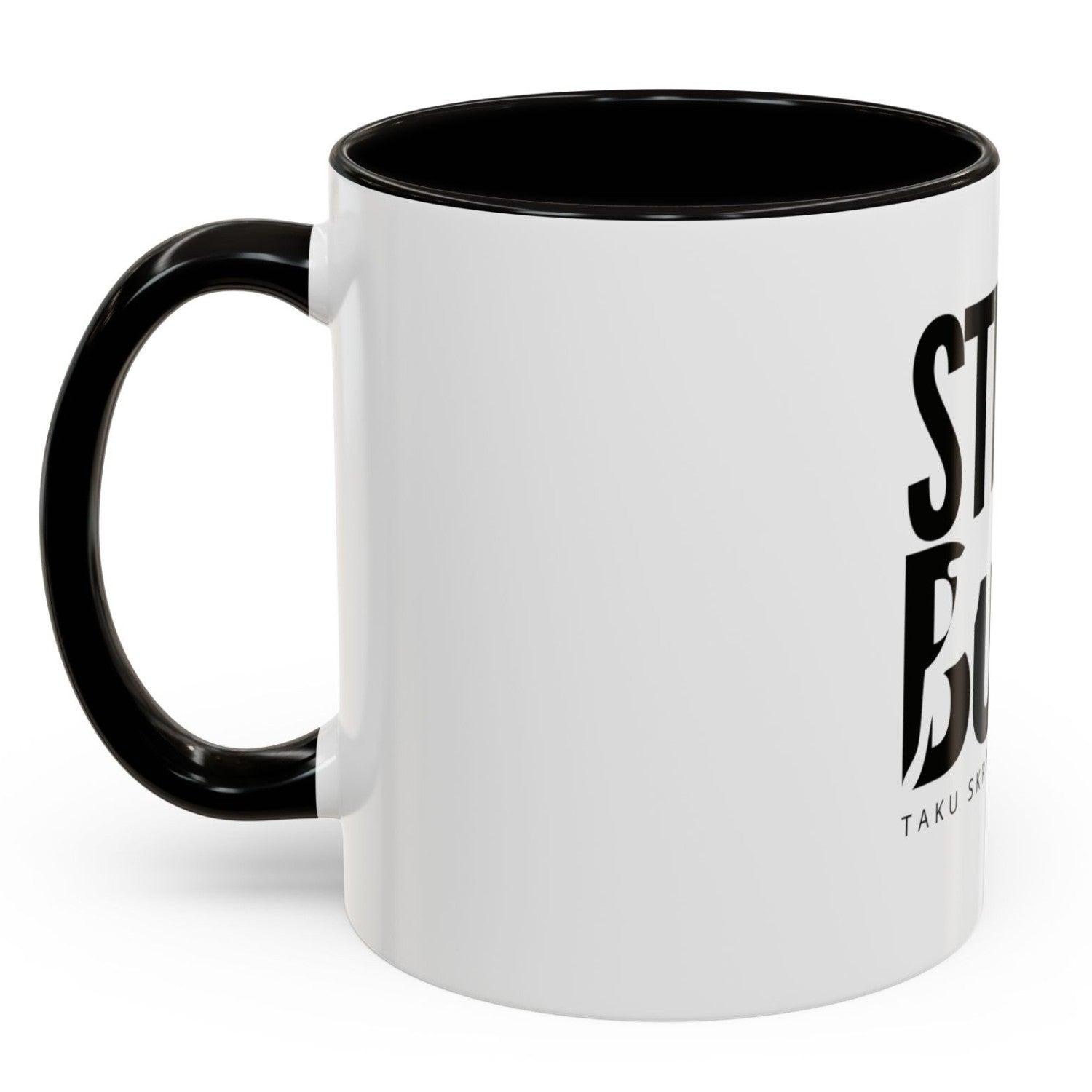 STIRNU BUKS ceramic mug with colourful inside and handle – black - ELEVEN SPORTSWEAR - Evelostore