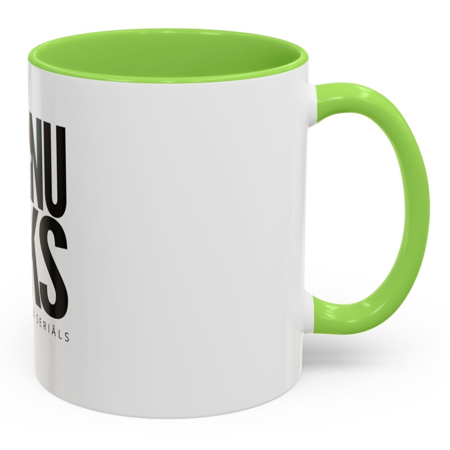 STIRNU BUKS ceramic mug with colourful inside and handle – green - ELEVEN SPORTSWEAR - Evelostore