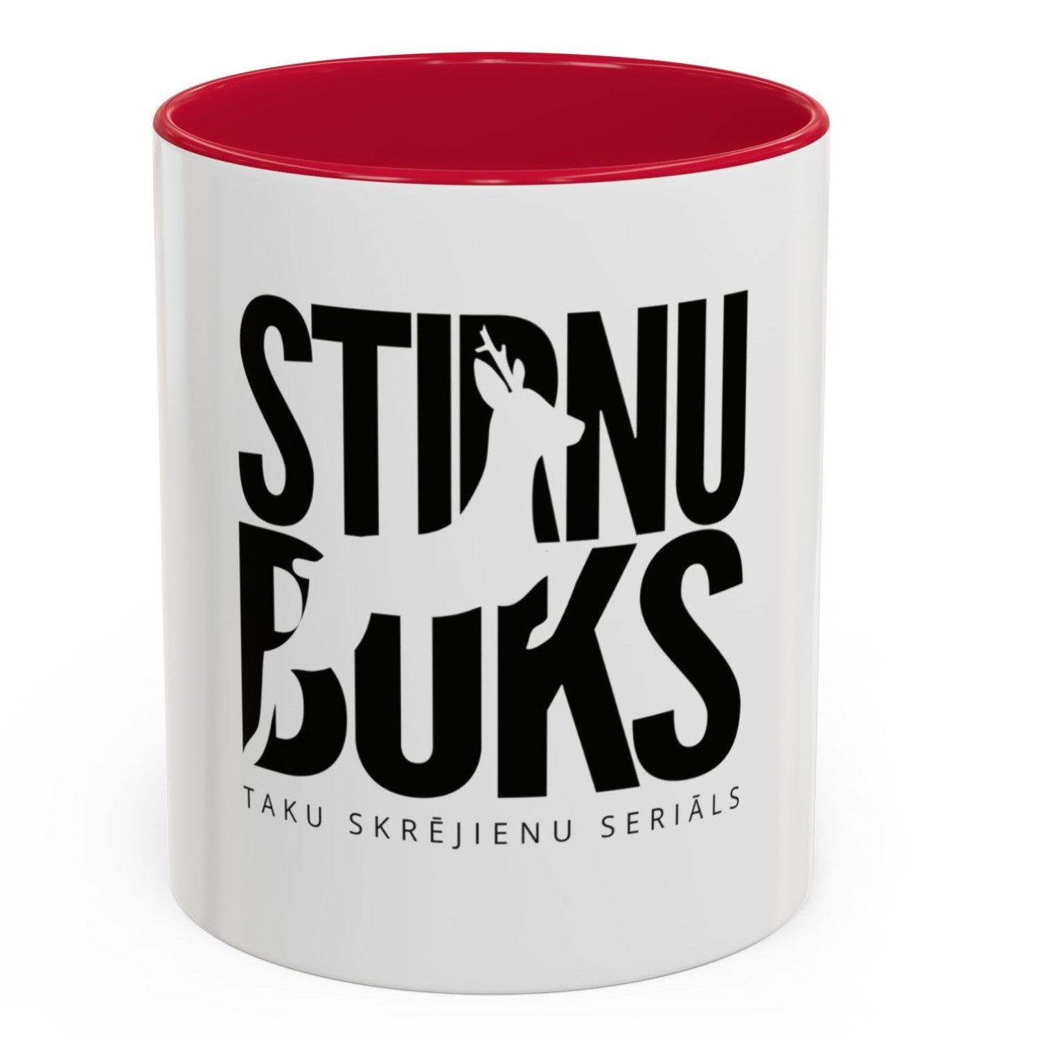 STIRNU BUKS ceramic mug with colourful inside and handle – red - ELEVEN SPORTSWEAR - Evelostore