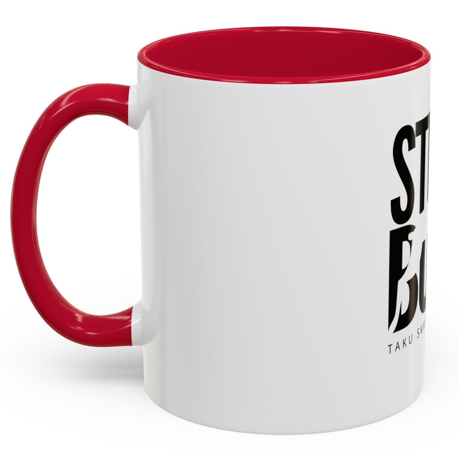 STIRNU BUKS ceramic mug with colourful inside and handle – red - ELEVEN SPORTSWEAR - Evelostore