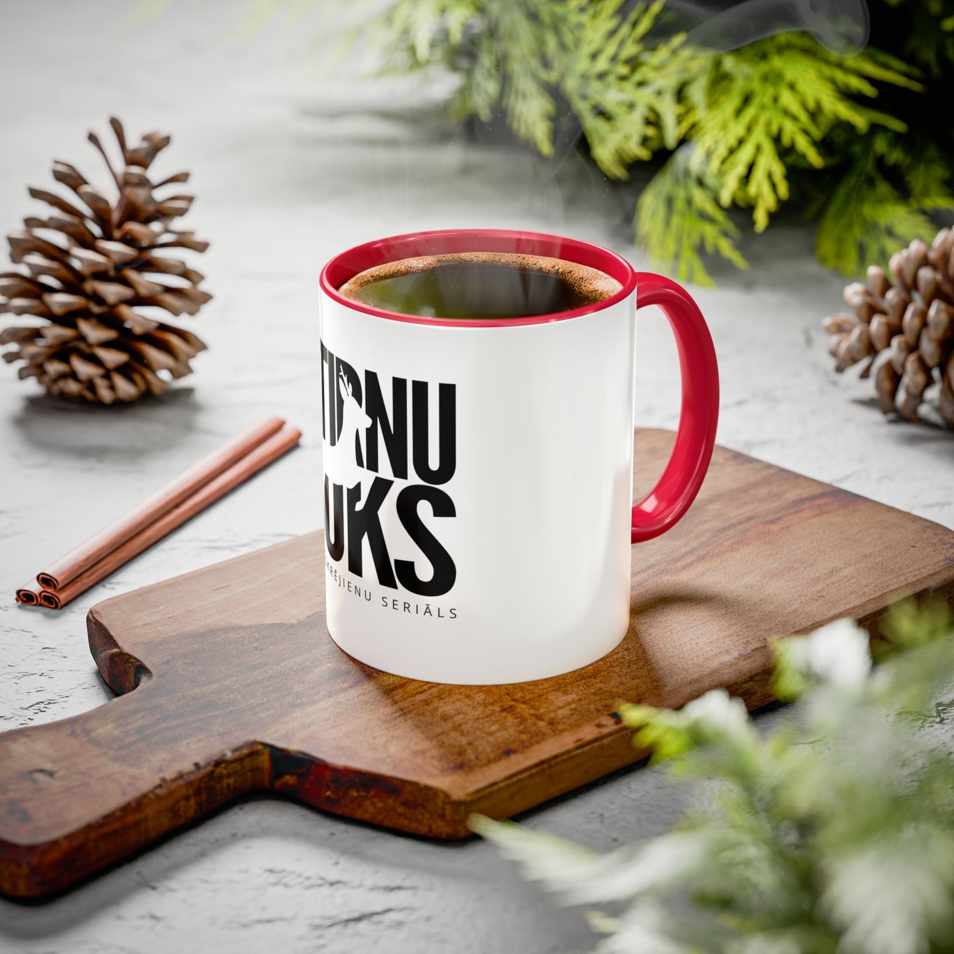 STIRNU BUKS ceramic mug with colourful inside and handle – red - ELEVEN SPORTSWEAR - Evelostore