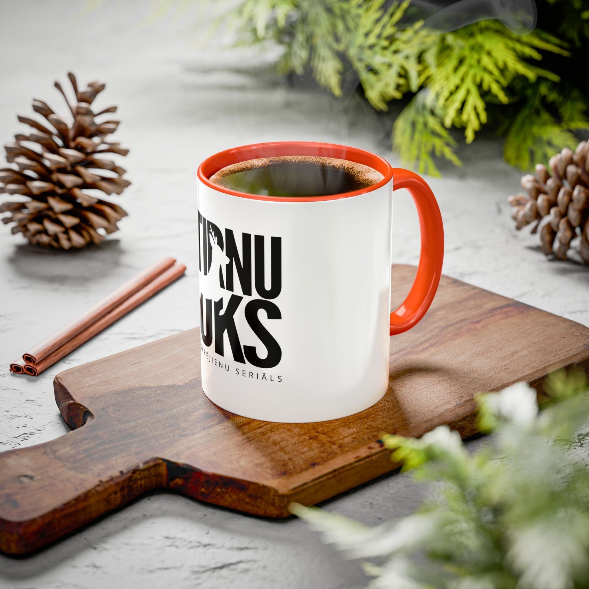 STIRNU BUKS ceramic mug with colourful inside and handle – orange - ELEVEN SPORTSWEAR - Evelostore