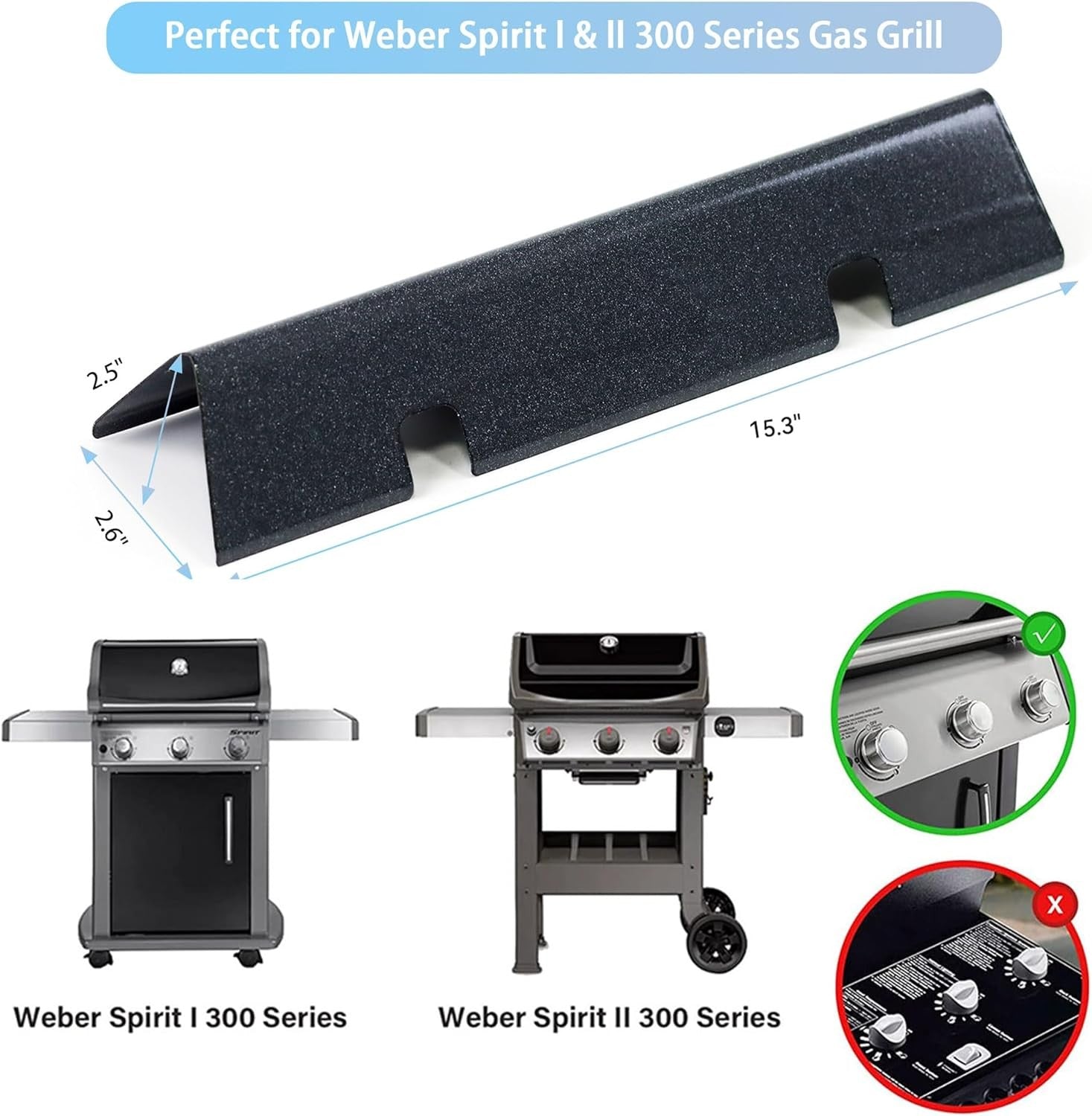 WEBER Flavorizer Bars for SPIRIT gas grill, 67046 - WEBER - Evelostore