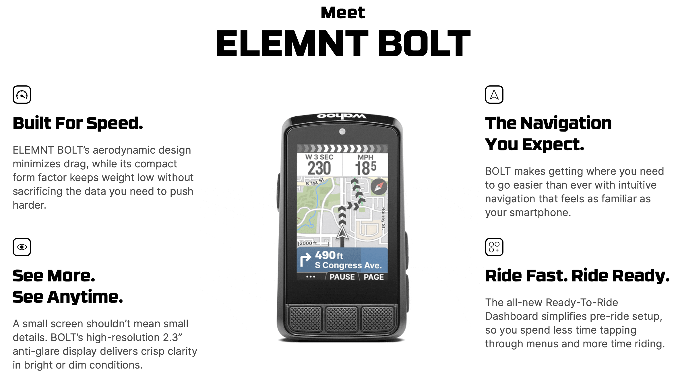WAHOO ELEMNT BOLT 3 GPS dviračio kompiuteris