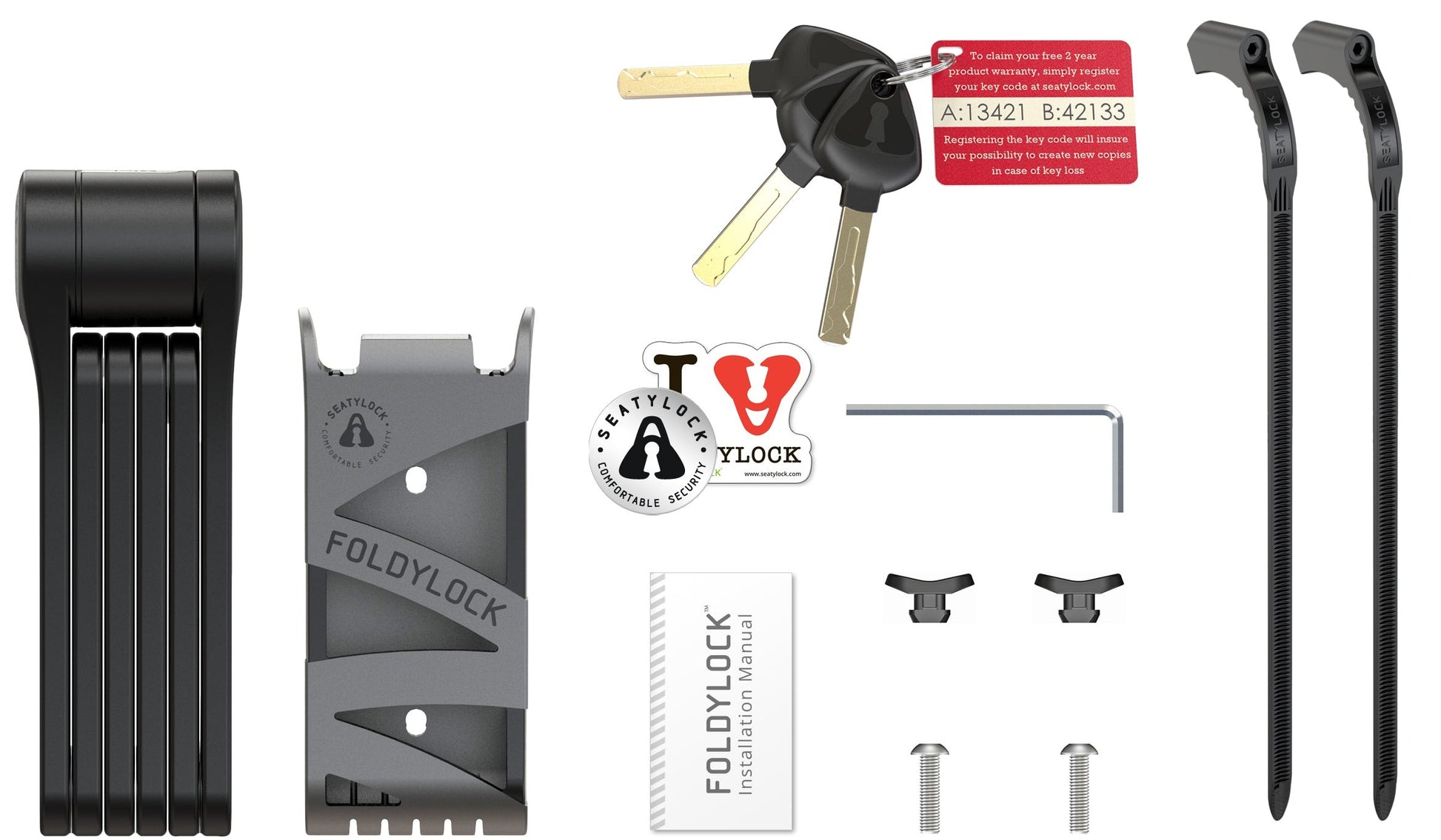 SEATYLOCK FOLDYLOCK bike lock - 85 cm - SEATYLOCK - Evelostore