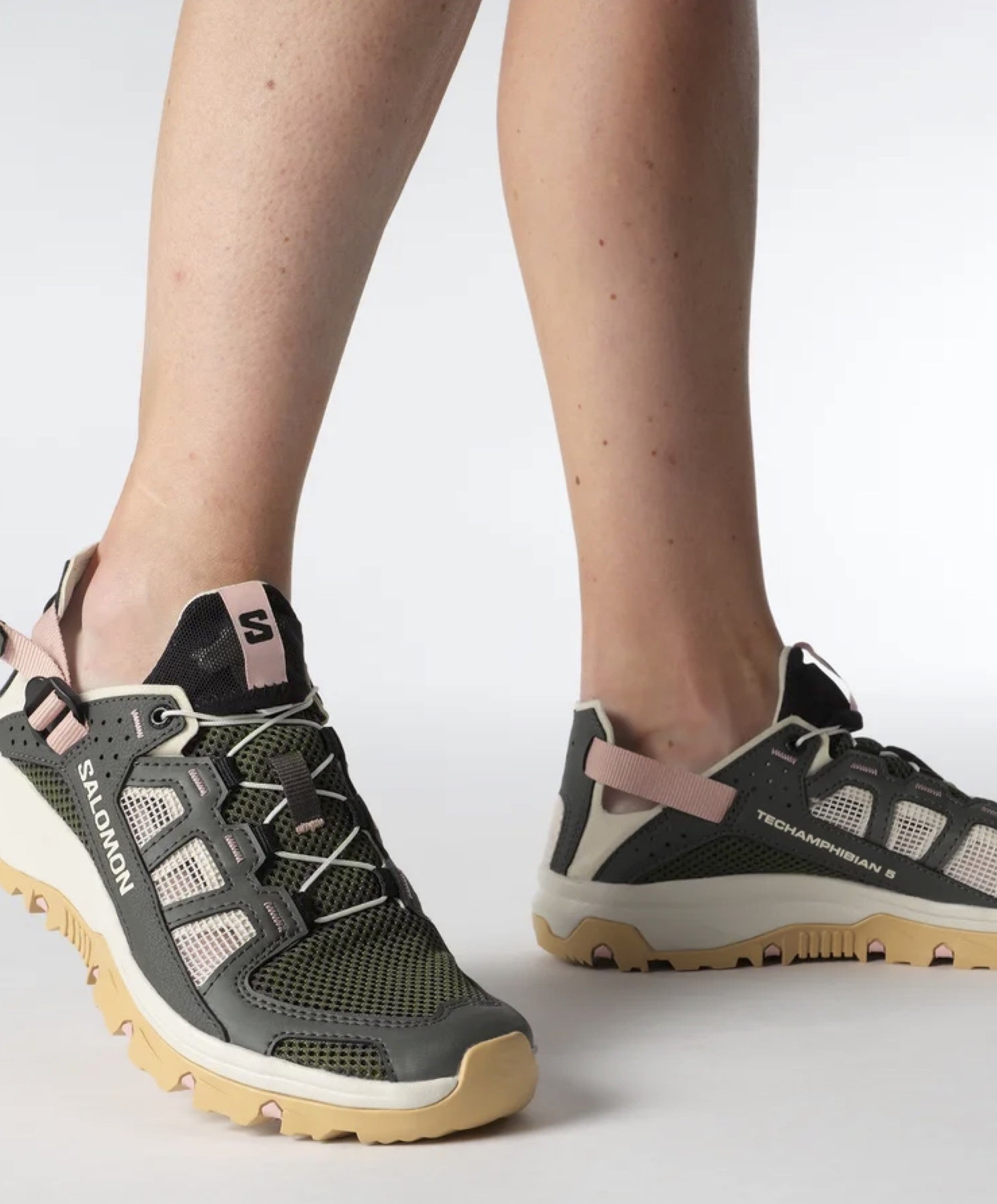 SALOMON TECHAMPHIBIAN 5 hiking shoes - peat/green - SALOMON - Evelostore