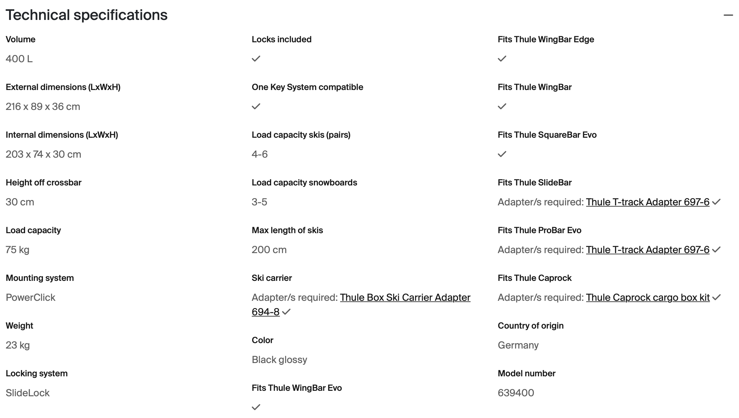 THULE MOTION 3 XL Low stogo dėžė – Juoda blizgi