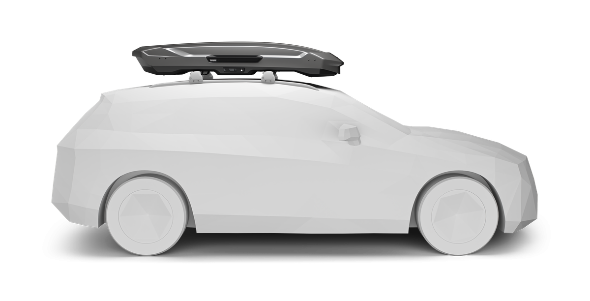 THULE MOTION 3 XL LOW automobilio stogo bagažinė – blizgus titanas